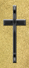 Black Single Cross Shimmer Gold
